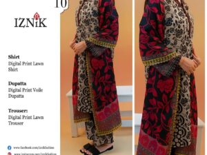 Iznik Bana Dora Lawn Collection 2025 – 100% Original Digital Printed Lawn Suits | Only Rs. 3500 Stitched Dress Price 4500