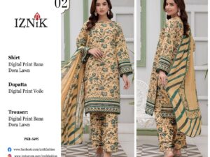 Iznik Bana Dora Lawn Collection Suits Stitched Dress Price 4500Rs  Only