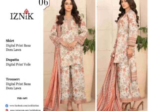 Iznik Bana Dora Lawn Collection Suits
Stitched Dress Price 4500Rs  Only