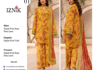 Iznik Bana Dora Lawn Collection Suits
Stitched Dress Price 4500Rs  Only