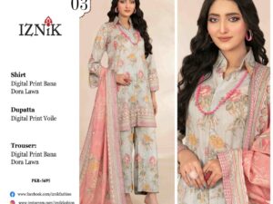 Iznik Bana Dora Lawn Collection Suits
Stitched Dress Price 4500Rs  Only