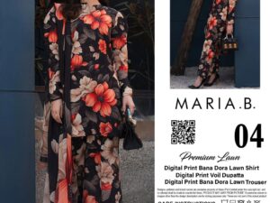 Maria Inspired Lawn Collection 2025 – Digital Printed Shirt & Dupatta – Unstitched 3 Piece –