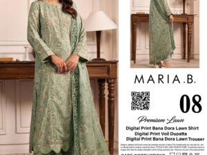 Maria Inspired Lawn Collection 2025 – Digital Printed Shirt & Dupatta – Unstitched 3 Piece