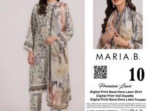 Maria Inspired Lawn Collection 2025 – Digital Printed Shirt & Dupatta – Unstitched 3 Piece