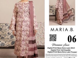 Maria Inspired Lawn Collection 2025 – Digital Printed Shirt & Dupatta – Unstitched 3 Piece