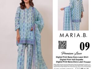 Maria Inspired Lawn Collection 2025 – Digital Printed Shirt & Dupatta – Unstitched 3 Piece