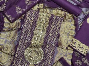 Eid Collection 2025 – ESL-07A/B-24 | Heavy Embroidered Lawn Suit with Chiffon Dupatta