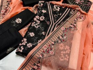 Eid Collection 2025 – ESL-07A/B-24 | Heavy Embroidered Lawn Suit with Chiffon Dupatta