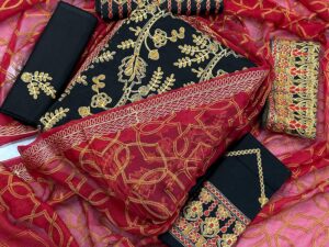 Eid Collection 2025 – ESL-07A/B-24 | Heavy Embroidered Lawn Suit with Chiffon Dupatta