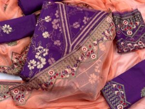 Eid Collection 2025 – ESL-07A/B-24 | Heavy Embroidered Lawn Suit with Chiffon Dupatta