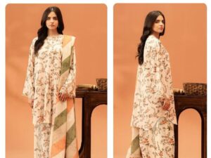 Beechtree Lawn Collection 2025 – Digital Printed Shirt  with Voile Dupatta | Rs. 3500