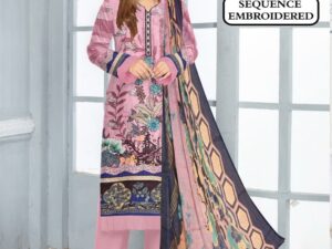 Sapphire Embroidered Lawn Suit 2025 – Heavy Neck Design with Chiffon Dupatta | Only Rs. 2500