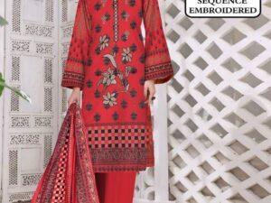 Gull Ahmed Embroidered Lawn Suit 2025 – Heavy Neck Design with Chiffon Dupatta | Only Rs. 2500