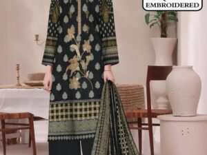 Gul Ahmed Embroidered Lawn Suit 2025 – Heavy Neck Design with Chiffon Dupatta | Only Rs. 2500