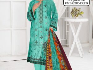 Sana Safinaz Embroidered Lawn Suit 2025 – Heavy Neck Design with Chiffon Dupatta | Only Rs. 2500