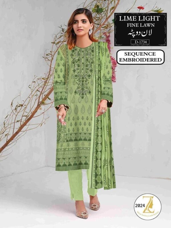Limelight Embroidered Lawn Suit 2025 – Heavy Neck Design with Chiffon Dupatta | Only Rs. 2500