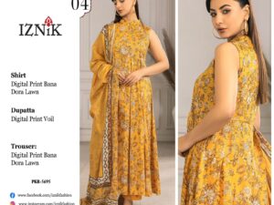 Iznik Bana Dora Lawn Collection 2025 Stitched Dress Price 4500