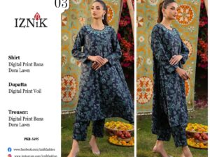 Iznik Bana Dora Lawn Collection Suits Stitched Dress Price 4500