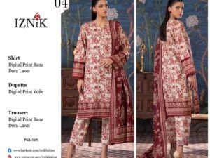 Iznik Bana Dora Lawn Collection Suits Stitched Dress Price 4500