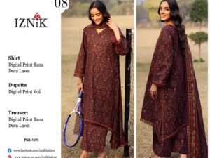 Iznik Bana Dora Lawn Collection 2025 Stitched Dress Price 4500