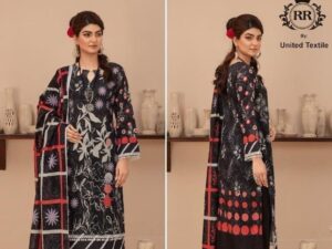 Reet Rang Lawn Suit 2025 – Digital Printed Shirt, Dyed Trouser & Voile Dupatta | Premium 3pc