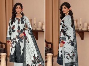 Reet Rang Lawn Suit 2025 – Digital Printed Shirt, Dyed Trouser & Voile Dupatta | Premium 3pc