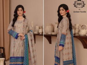 Reet Rang Lawn Suit 2025 – Digital Printed Shirt, Dyed Trouser & Voile Dupatta | Premium 3pc